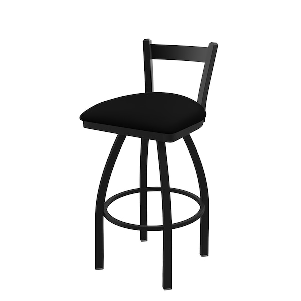25" Low Back Swivel Counter Stool, Black Wrinkle, Black Vinyl Seat